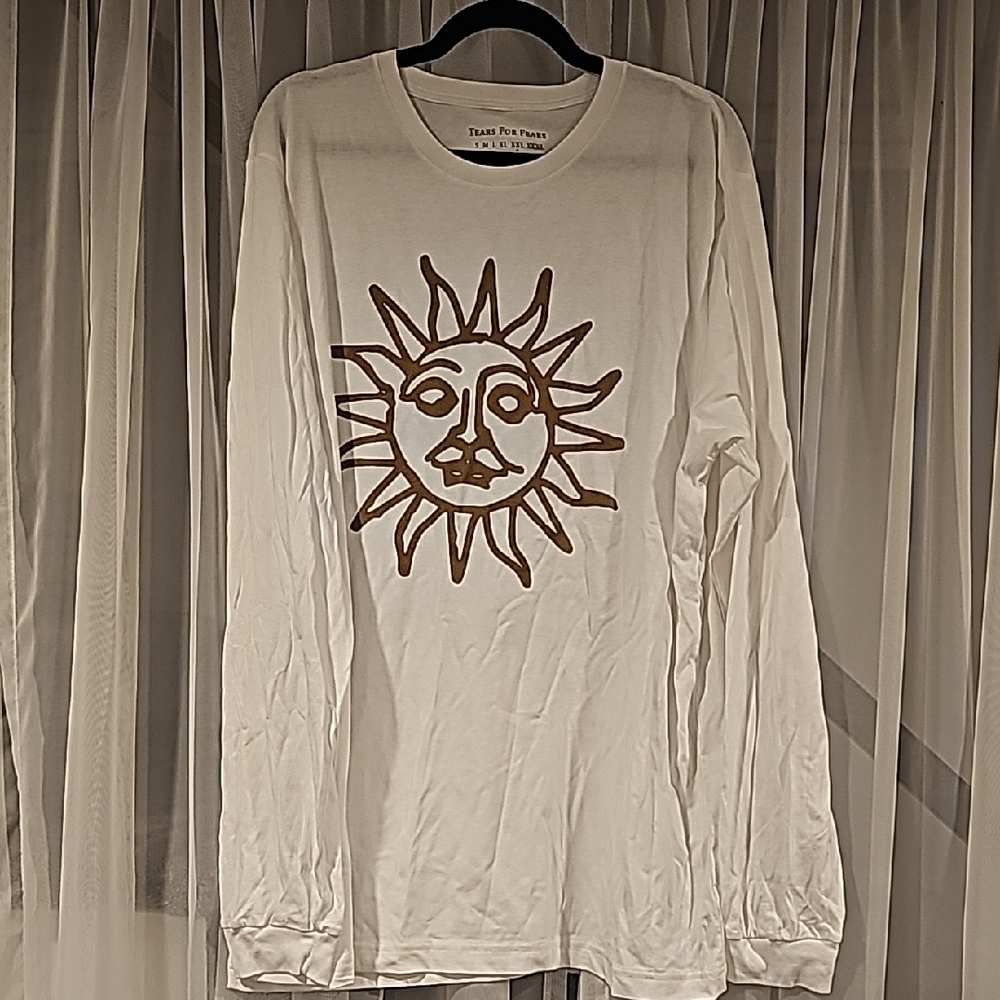 White and Brown Sun Graphic Long Sleeve Tee